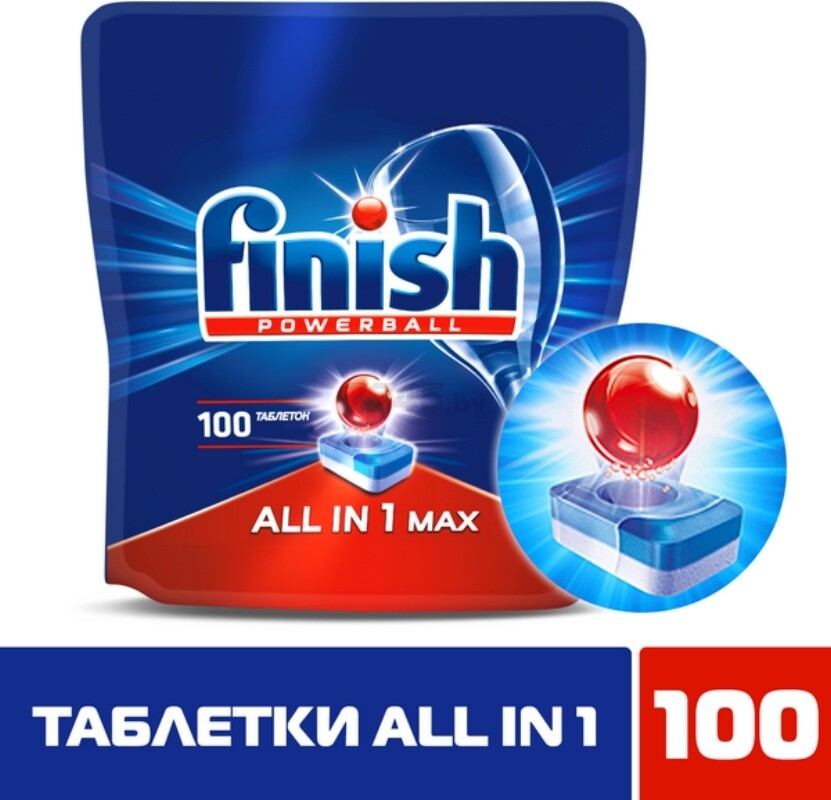 Таблетки для посудомоечных машин FINISH Powerball All in 1 Max Бесфосфатные 100 штук (0011180328) - Фото 2